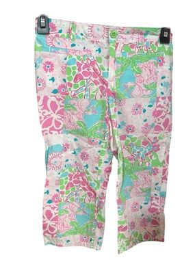 Lilly Pulitzer Girls' Multi-Color Patchwork Print Capri Pants
